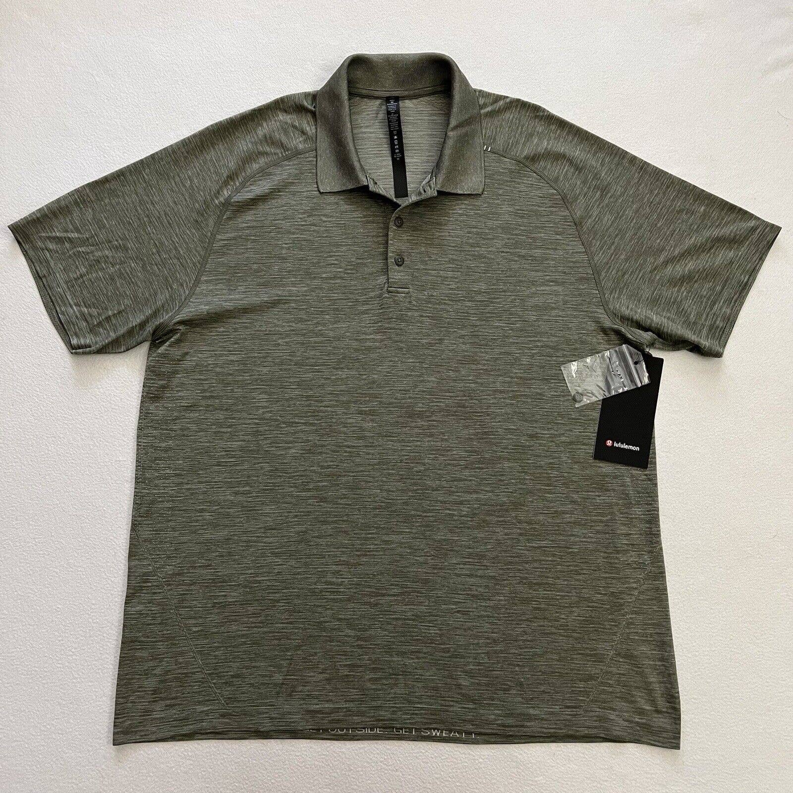 Nwt Lululemon Ocean Mist Grey Sage Green Metal Vent Tech Short Sleeve Polo Xxl